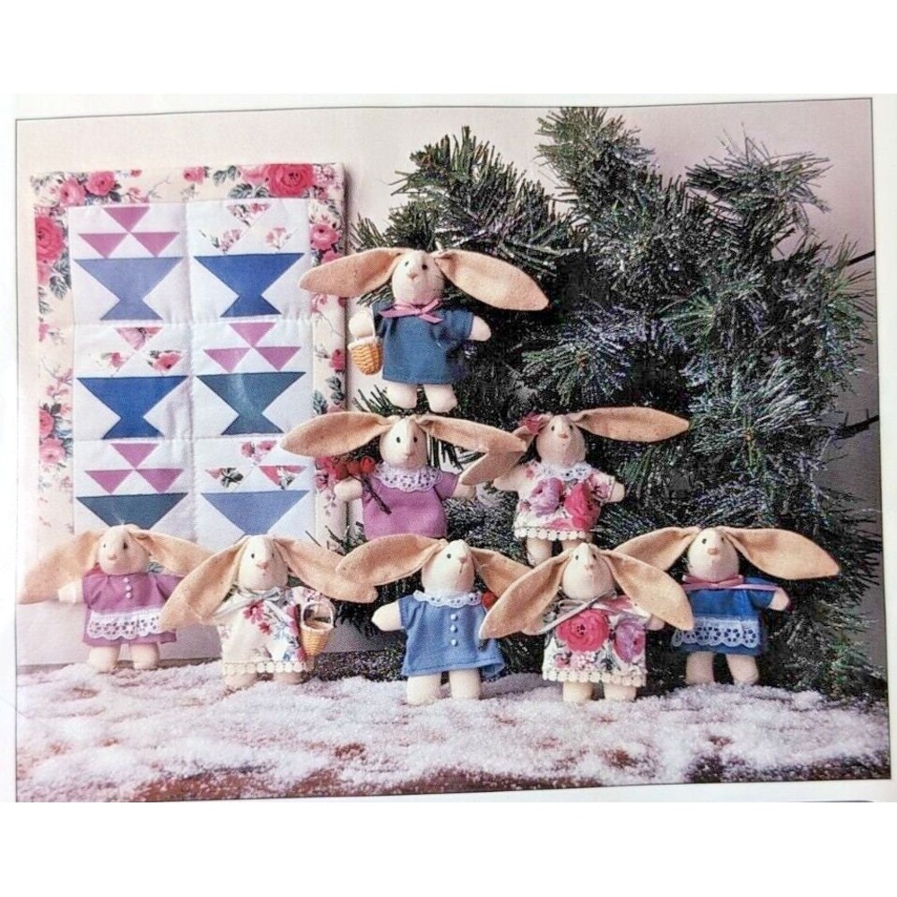 VTG Better Home & Gardens Craft Kit Victorian Bunny Ornaments & Quilt Pattern